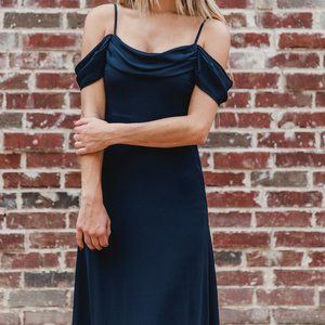 ON HOLD Lulu's Navy Cold Shoulder Maxi Dress